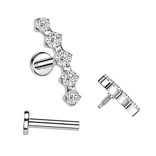 LB1160-1206 Piercing do brady se zirkony