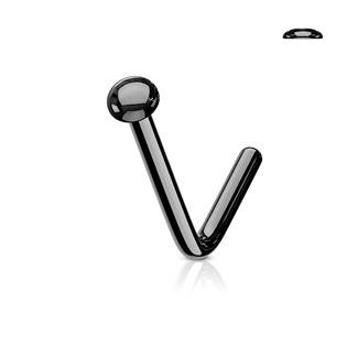 N0076-ST Zahnutý piercing do nosu půlkulička