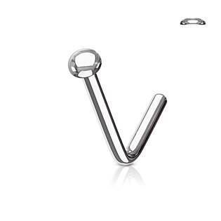 N0076-ST Zahnutý piercing do nosu půlkulička