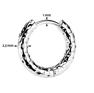OPN2037K-13 Černé ocelové náušnice kruhy 13 mm
