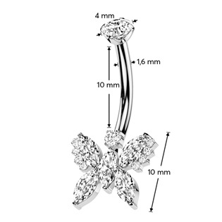 TIT1385-C Piercing do pupíku - TITAN, čirá barva