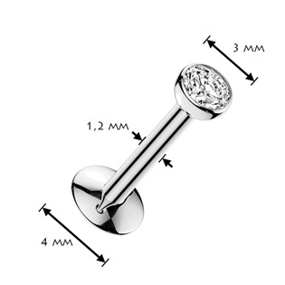 TIT1716-1206 PUSH-IN piercing do brady zirkon - labreta TITAN