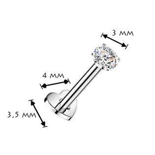 TIT1717-1208 PUSH-IN piercing do brady zirkon - labreta TITAN