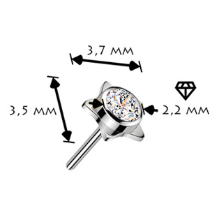 TIT1718-C Náhradní hvězdička k PUSH IN piercingu TITAN