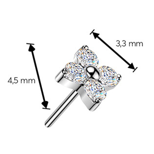 TIT1723-C Náhradní kytička k PUSH IN piercingu TITAN, barva: čirá