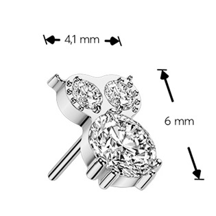 TIT1725 Náhradní sovička k PUSH IN piercingu TITAN