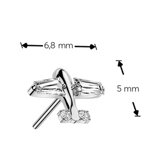 TIT1726 Náhradní ozdoba letadélko k PUSH IN piercingu TITAN