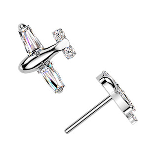 TIT1726 Náhradní ozdoba letadélko k PUSH IN piercingu TITAN