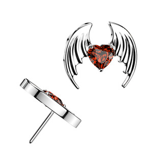 TIT1727 Náhradní ozdoba okřídlené srdce k PUSH IN piercingu TITAN