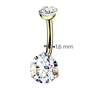 TIT1746-C Pozlacený piercing do pupíku - TITAN