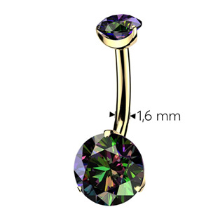 TIT1746-VM Pozlacený piercing do pupíku - TITAN