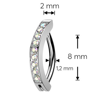 TIT1750-Q Piercing do obočí s ozdobným štítem TITAN