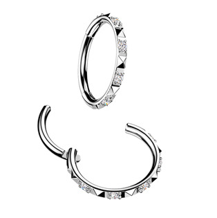 TIT1752 Piercing segment kruh TITAN s čirými zirkony
