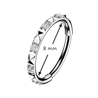 TIT1752 Piercing segment kruh TITAN s čirými zirkony