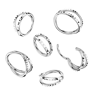 TIT1755-1208 Piercing dvojitý segment kruh TITAN s hrotíky