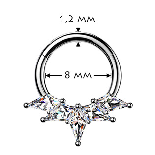 TIT1757 Piercing segment kruh TITAN s čirými zirkony