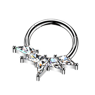 TIT1757 Piercing segment kruh TITAN s čirými zirkony