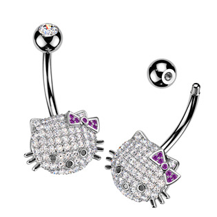 WP0122 Piercing do pupíku kočička