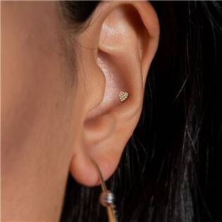 LB0036GD-1208 Labreta / cartilage piercing - srdíčko