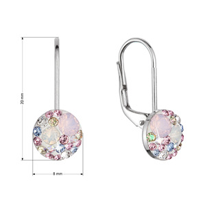 EG9178-MR Stříbrné náušnice s krystaly Swarovski, Magic Rose