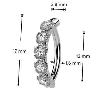 WP0104 Piercing do pupíku s kytičkami