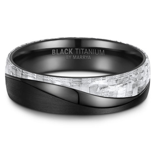 BT-13P-71 Pánský snubní prsten BLACK TITANIUM + Karbon