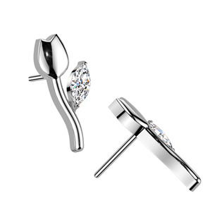 TIT1526 Ozdobná část k PUSH IN piercingu TITAN, tulipán