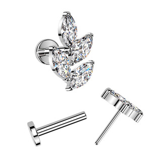 TIT1633 Piercing do brady větvička - PUSH IN labreta TITAN