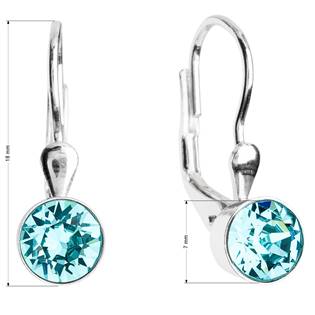 EG2015-LTQ Stříbrné náušnice s krystaly Crystals from Swarovski® Light Turquoise