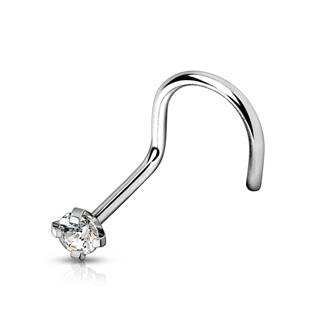 TIT1063C-020 Zahnutý piercing do nosu - titan