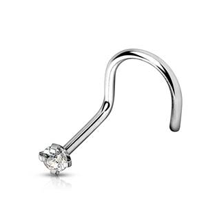 TIT1063C-020 Zahnutý piercing do nosu - titan