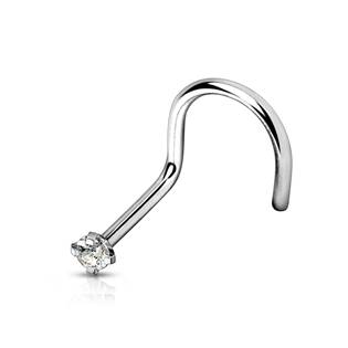 TIT1063C-020 Zahnutý piercing do nosu - titan