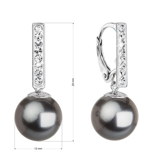 EG9072-DG Stříbrné náušnice se Swarovski perlou a krystaly