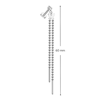 LB0044-1206 Labreta / helix / tragus piercing - motýlek