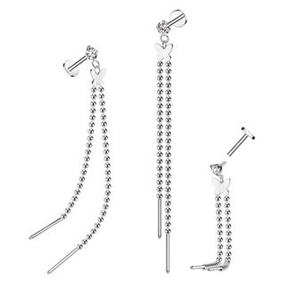 LB0044-1206 Labreta / helix / tragus piercing - motýlek