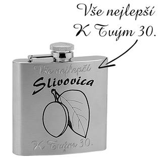 97035 Ocelová kapesní lahev - placatka 180ml v dárkovém balení