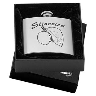 97035 Ocelová kapesní lahev - placatka 180ml v dárkovém balení
