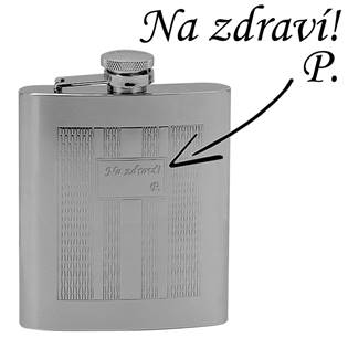 97037 Ocelová kapesní lahev - placatka 180ml v dárkovém balení