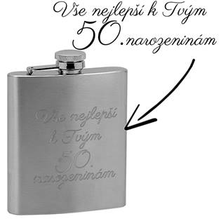 97040 Ocelová kapesní lahev - placatka 220ml v dárkovém balení