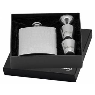 97053 Ocelová kapesní lahev - placatka 180ml + 2 kalíšky 30ml a trychtýřek