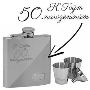 97057 Ocelová kapesní lahev - placatka 180ml + 2 kalíšky 30ml a trychtýřek