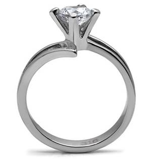 AL-0008-52 Ocelový prsten se zirkonem