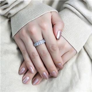AL-0041-55 Ocelový prsten se zirkony
