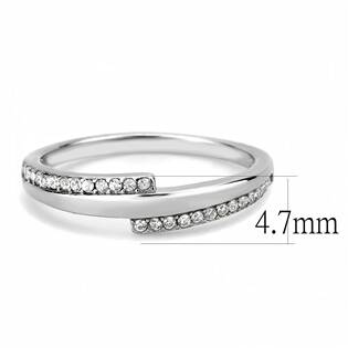AL-0082-49 Ocelový prsten se zirkony
