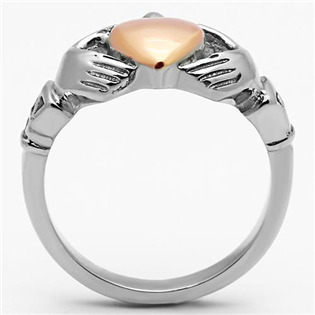 AL-0109-50 Ocelový prsten Claddagh