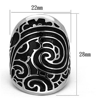 AL-0127-57 Ocelový prsten s ornamenty