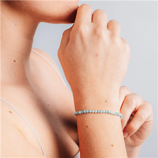 AN506-18 Minerální náramek přírodní Larimar a stříbro AG925
