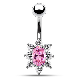 BP01002-CC Stříbrný piercing do pupíku