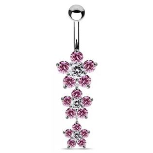 BP5004-A Stříbrný visací piercing do pupíku