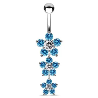 BP5004-A Stříbrný visací piercing do pupíku
